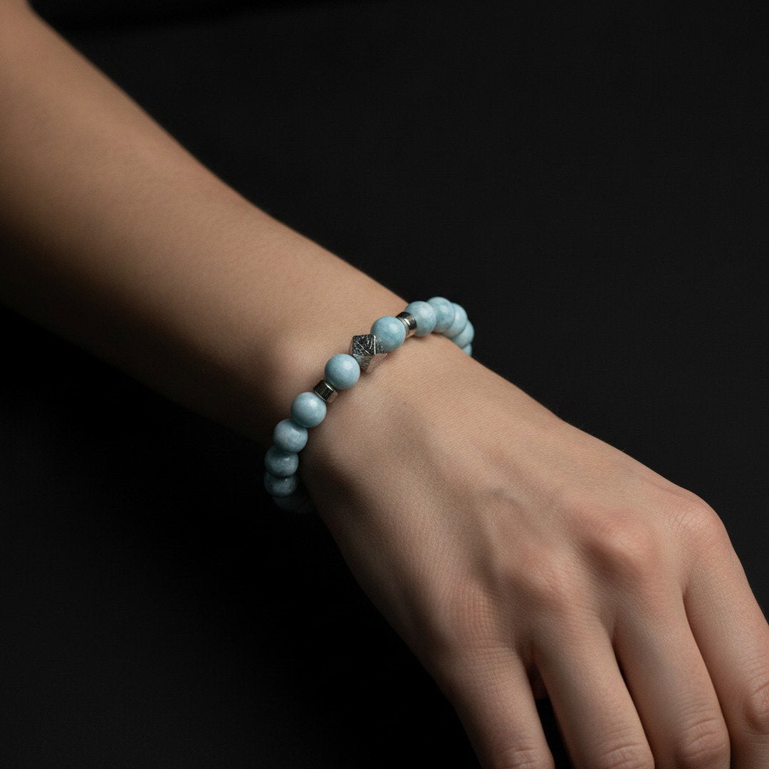 Larimar × Meteorite Energy Bracelet