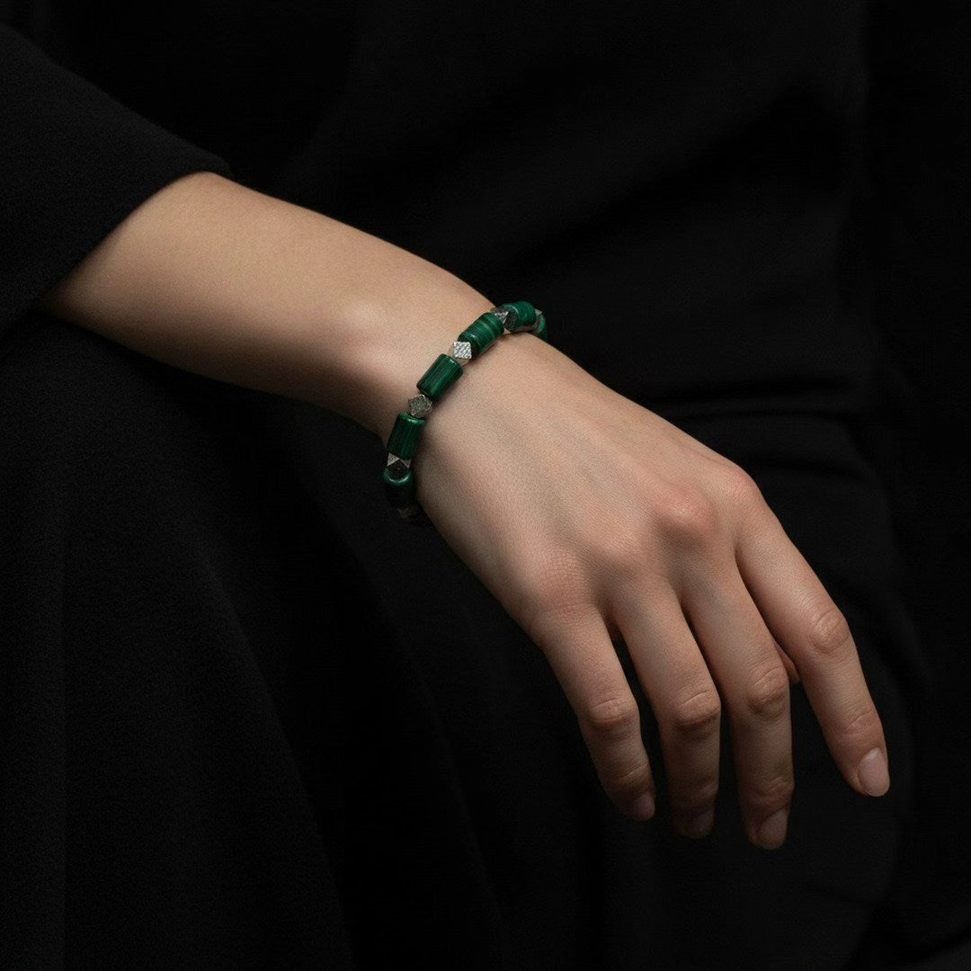 Malachite × Meteorite Energy Bracelet