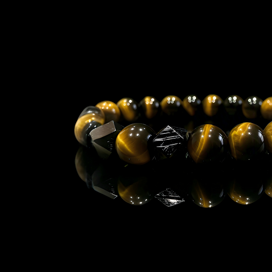 Yellow Tiger Eye & Meteorite Bracelet