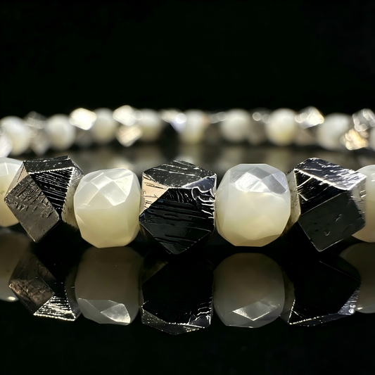Mother of Pearl & Meteorite Bracelet