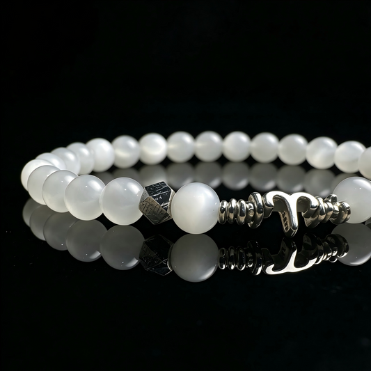 Moonstone & Meteorite Bracelet