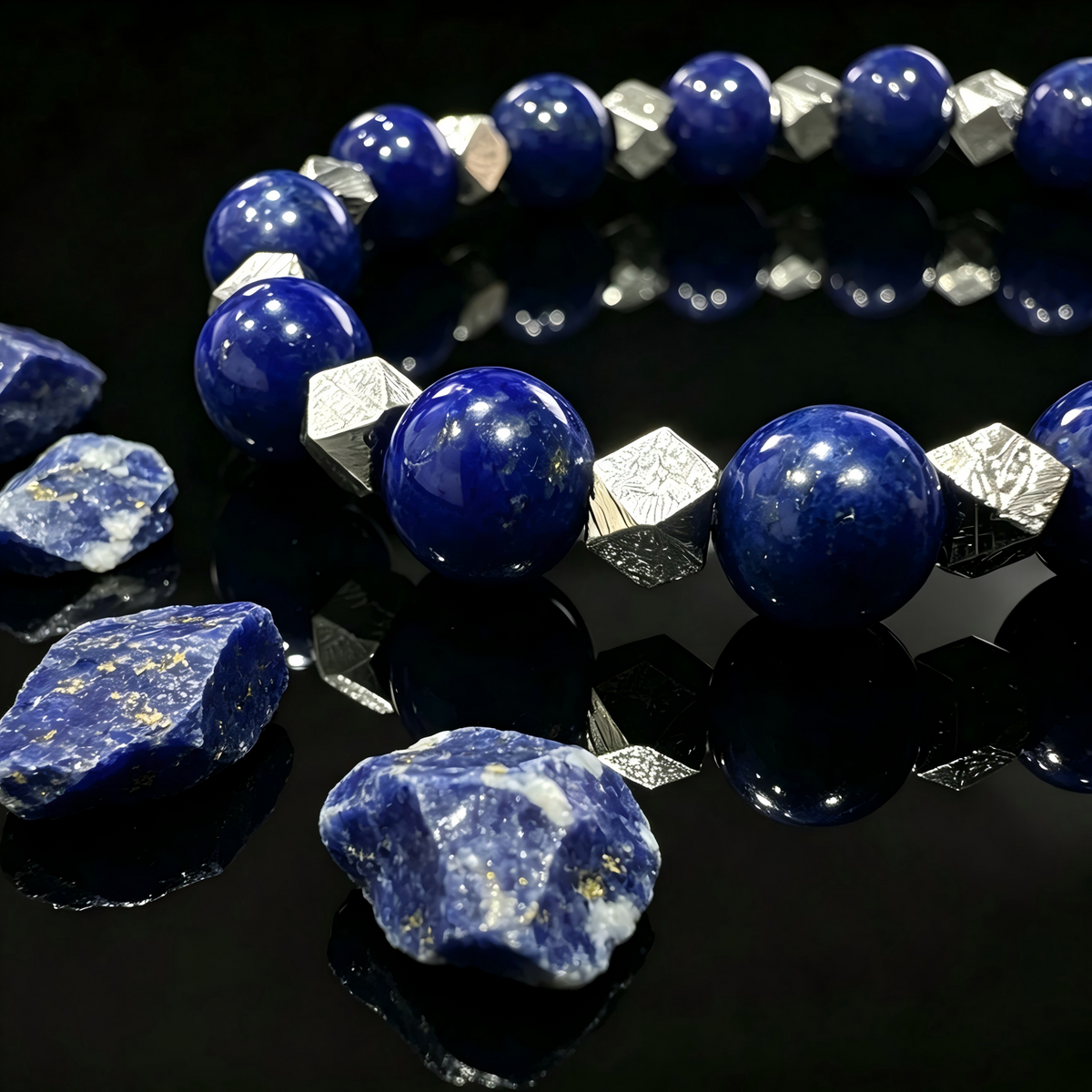 Lapis Lazuli & Meteorite Bracelet