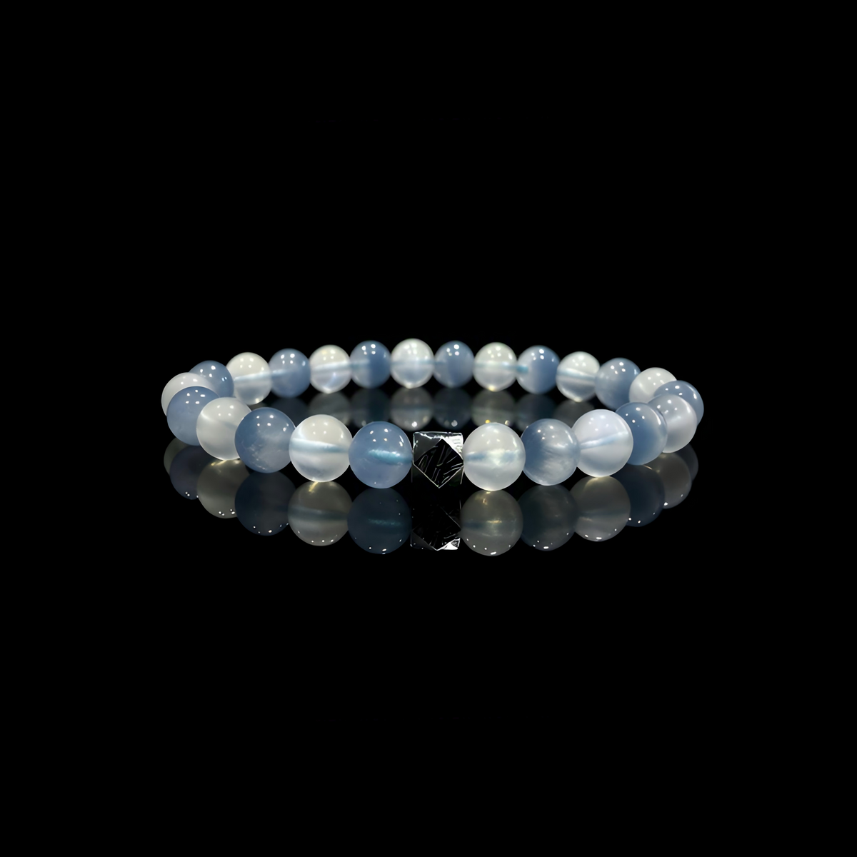 Blue Sillimanite & Meteorite Bracelet