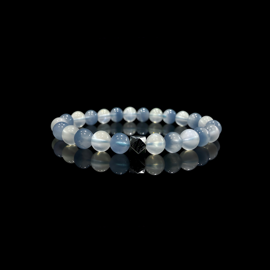 Blue Sillimanite & Meteorite Bracelet