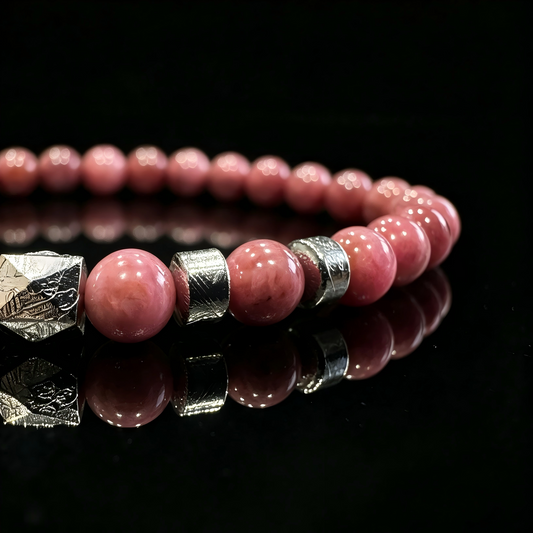 Rhodonite & Meteorite Bracelet