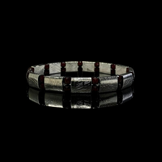 Garnet & Meteorite Bracelet