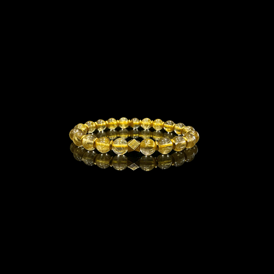 Golden Rutilated Quartz & Meteorite Bracelet