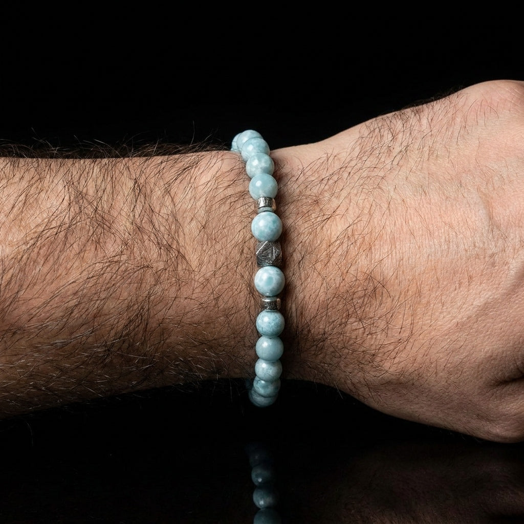 Larimar × Meteorite Energy Bracelet