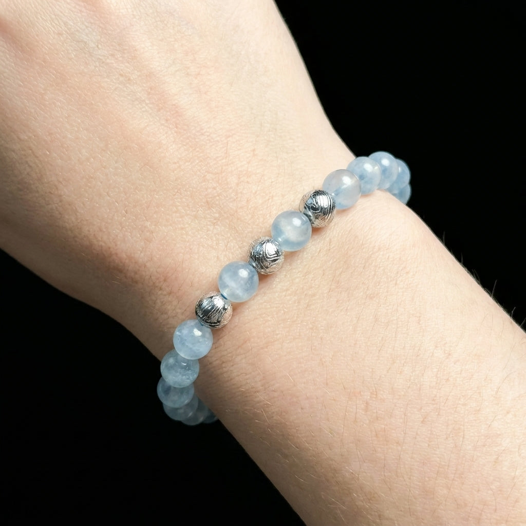 Aquamarine & Meteorite Bracelet