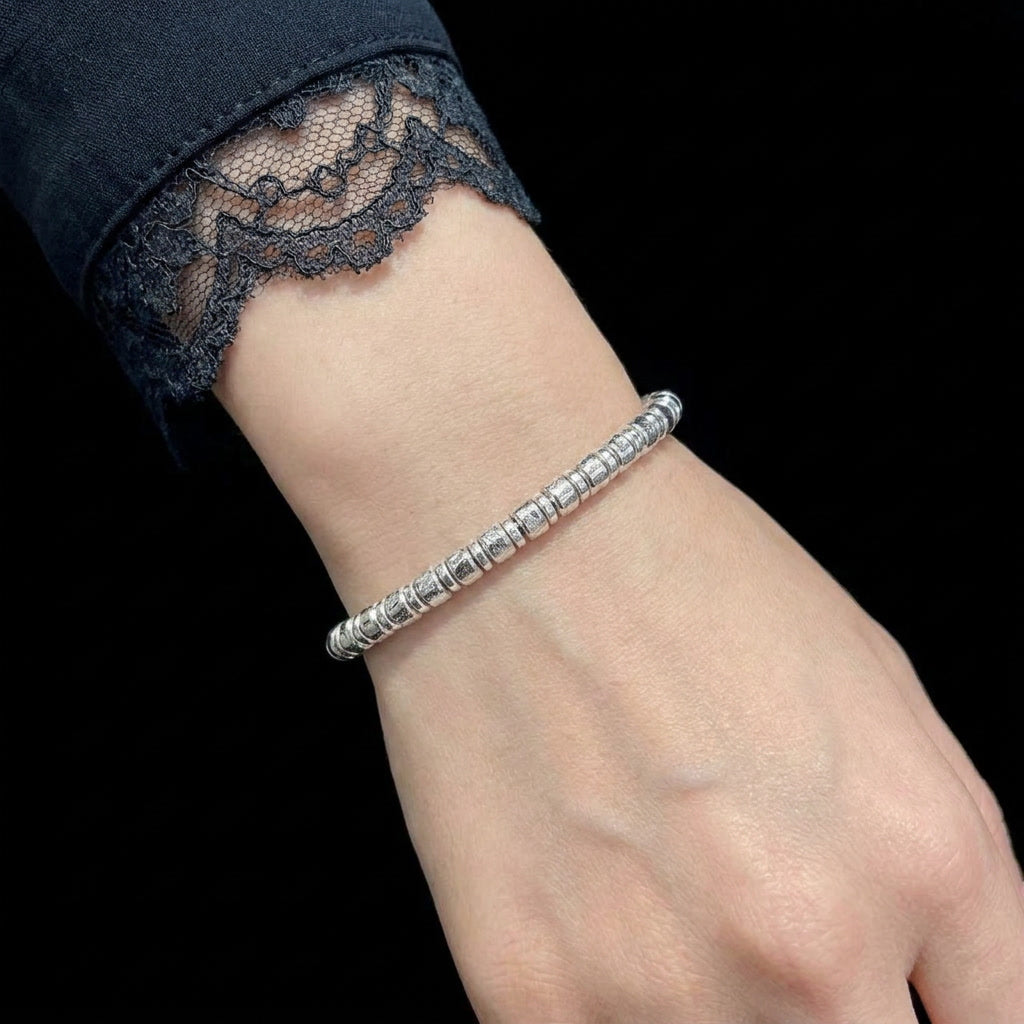 Silver Meteorite Bracelet