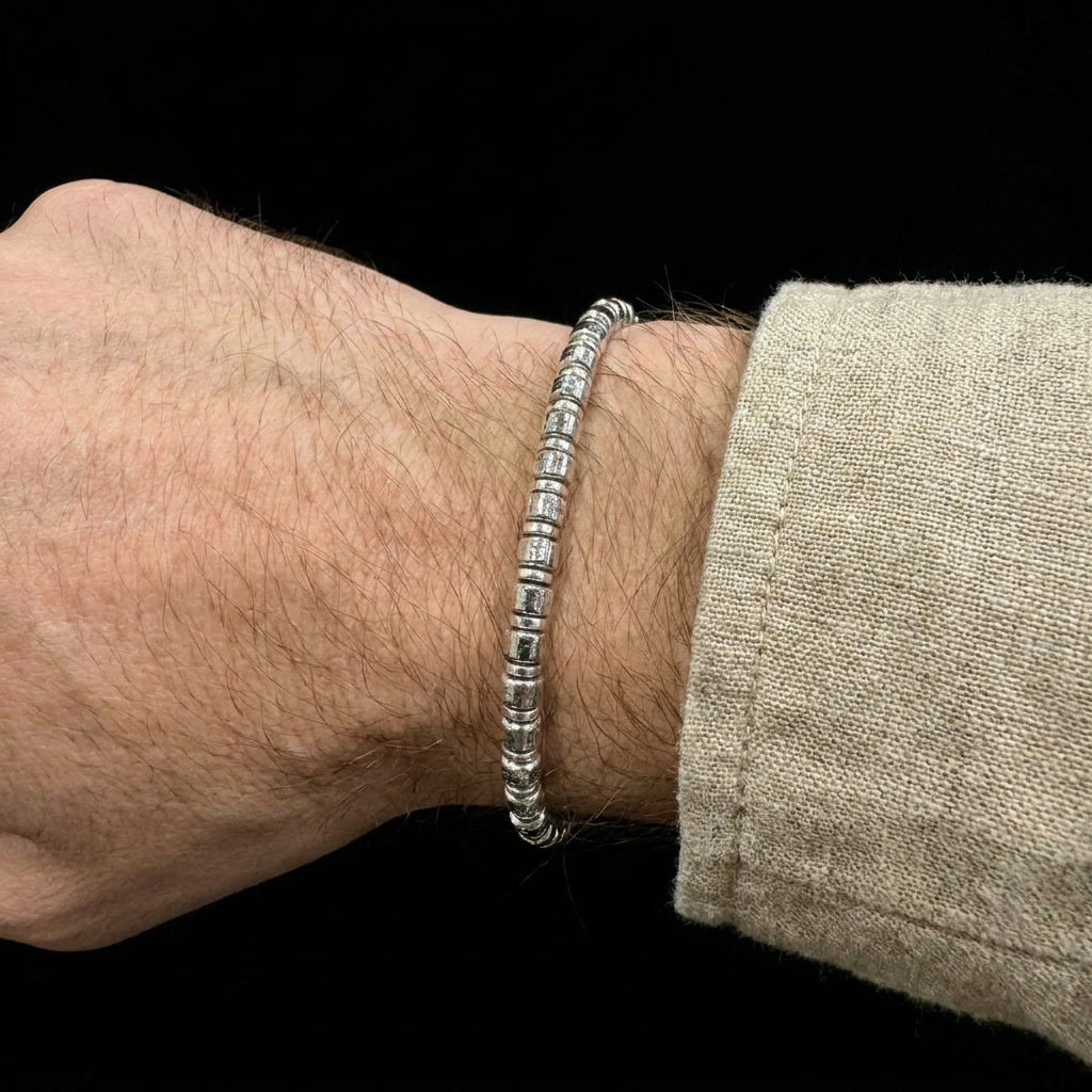 Silver Meteorite Bracelet