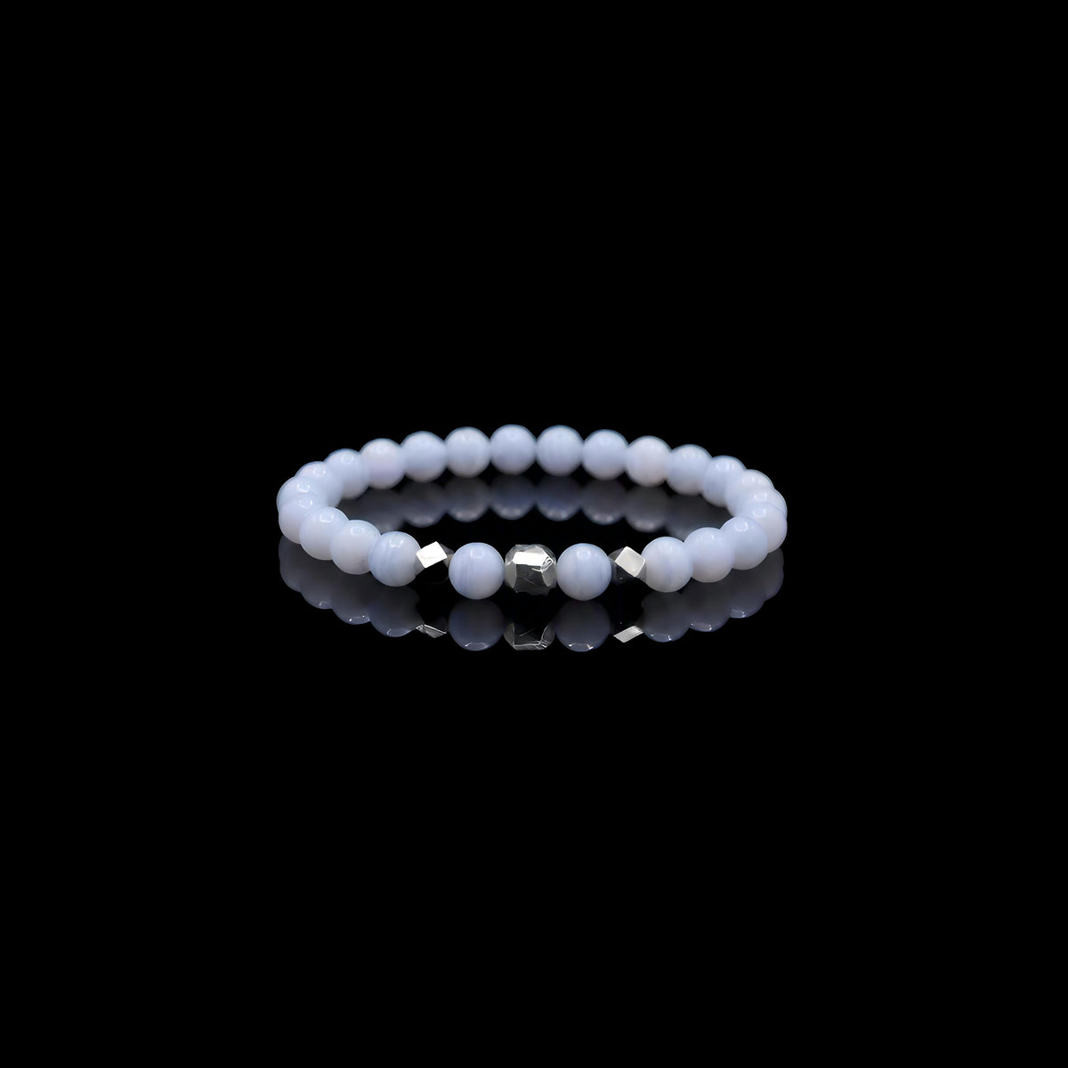 Blue Lace Agate & Meteorite Bracelet