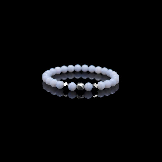 Blue Lace Agate & Meteorite Bracelet