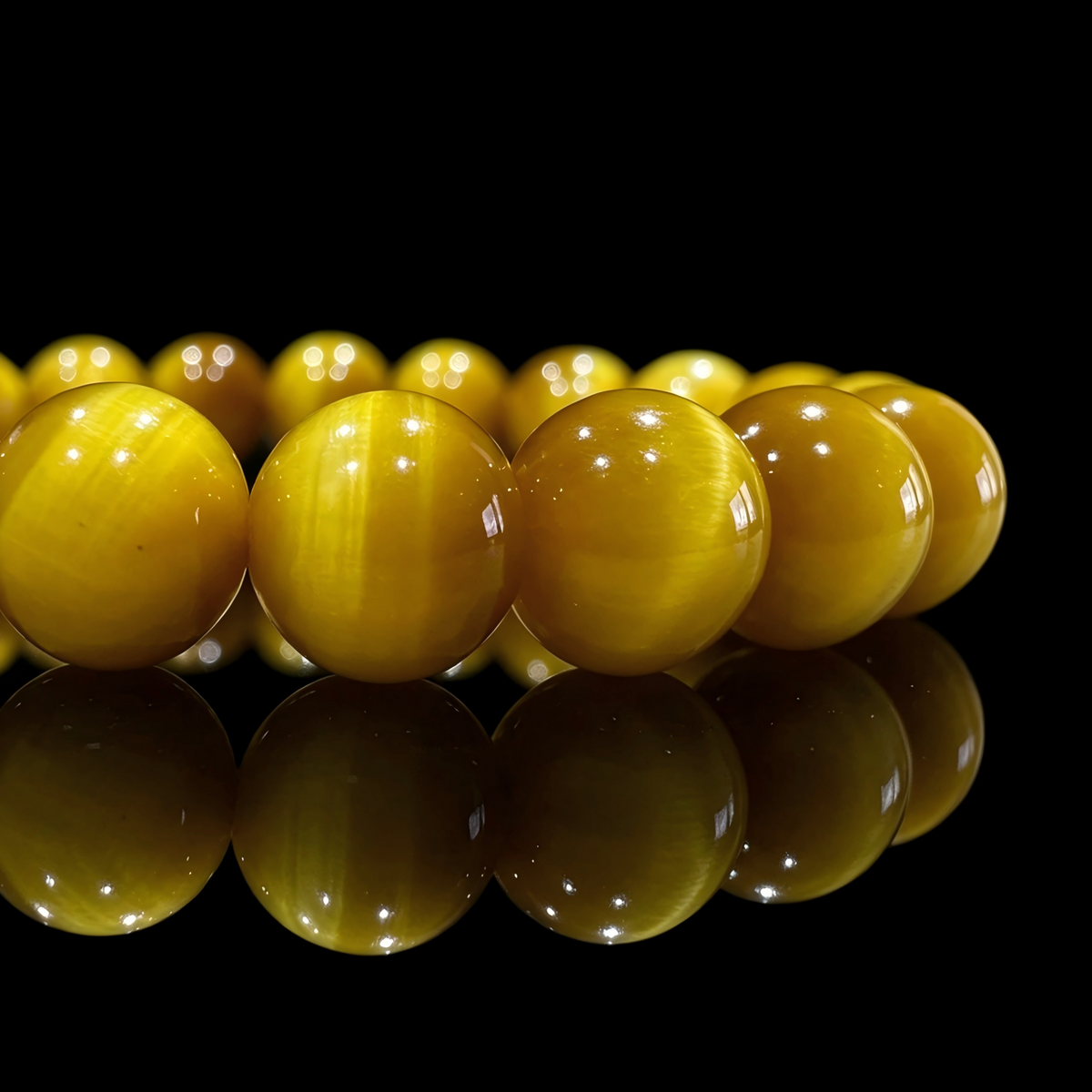 Gold Tiger Eye & Meteorite Bracelet