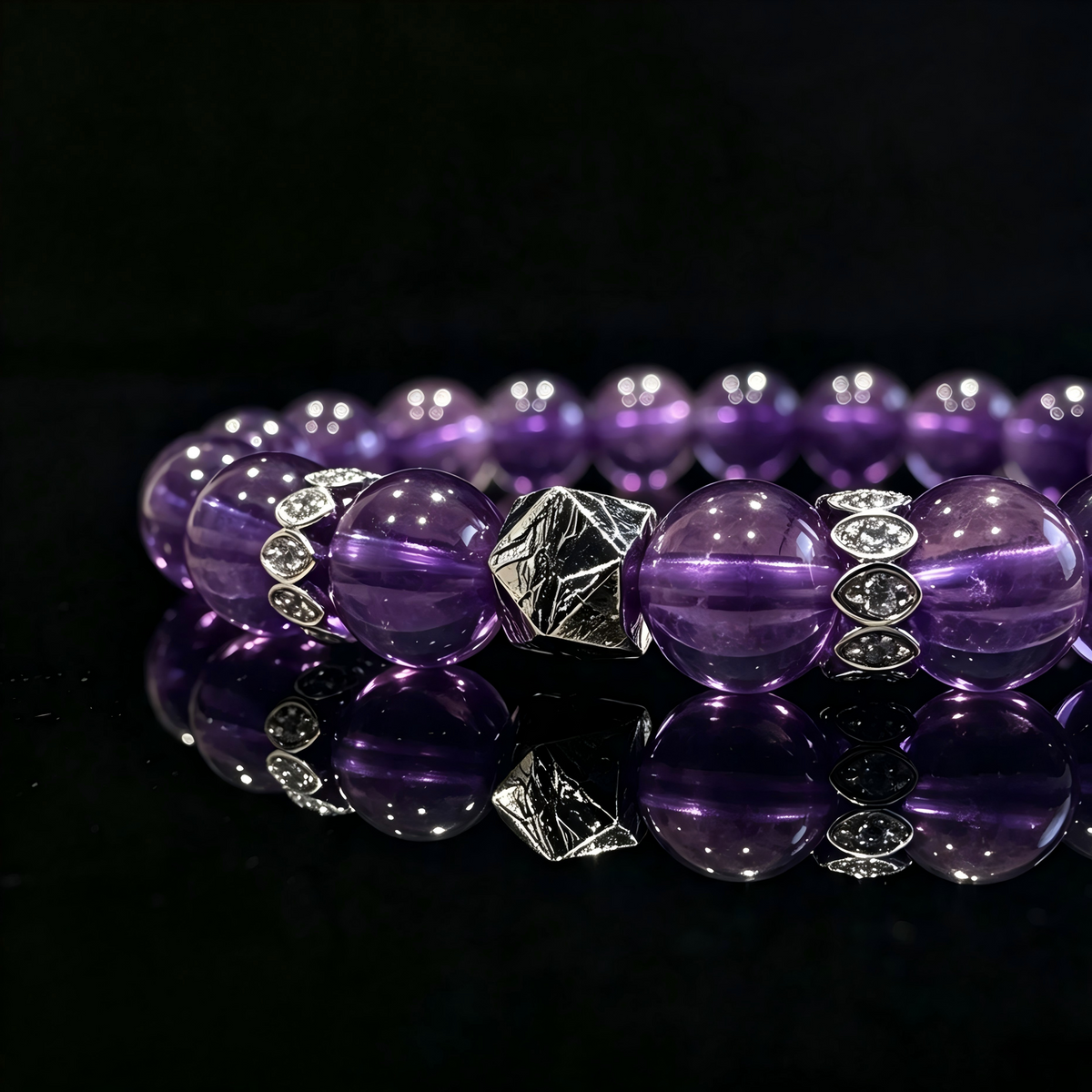 Amethyst & Meteorite Bracelet