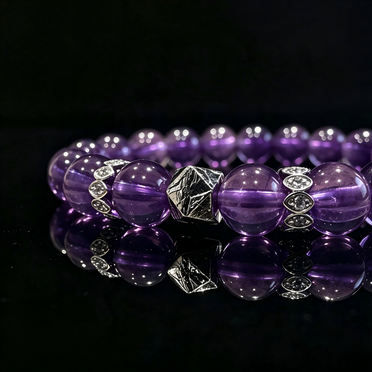 Amethyst & Meteorite Bracelet
