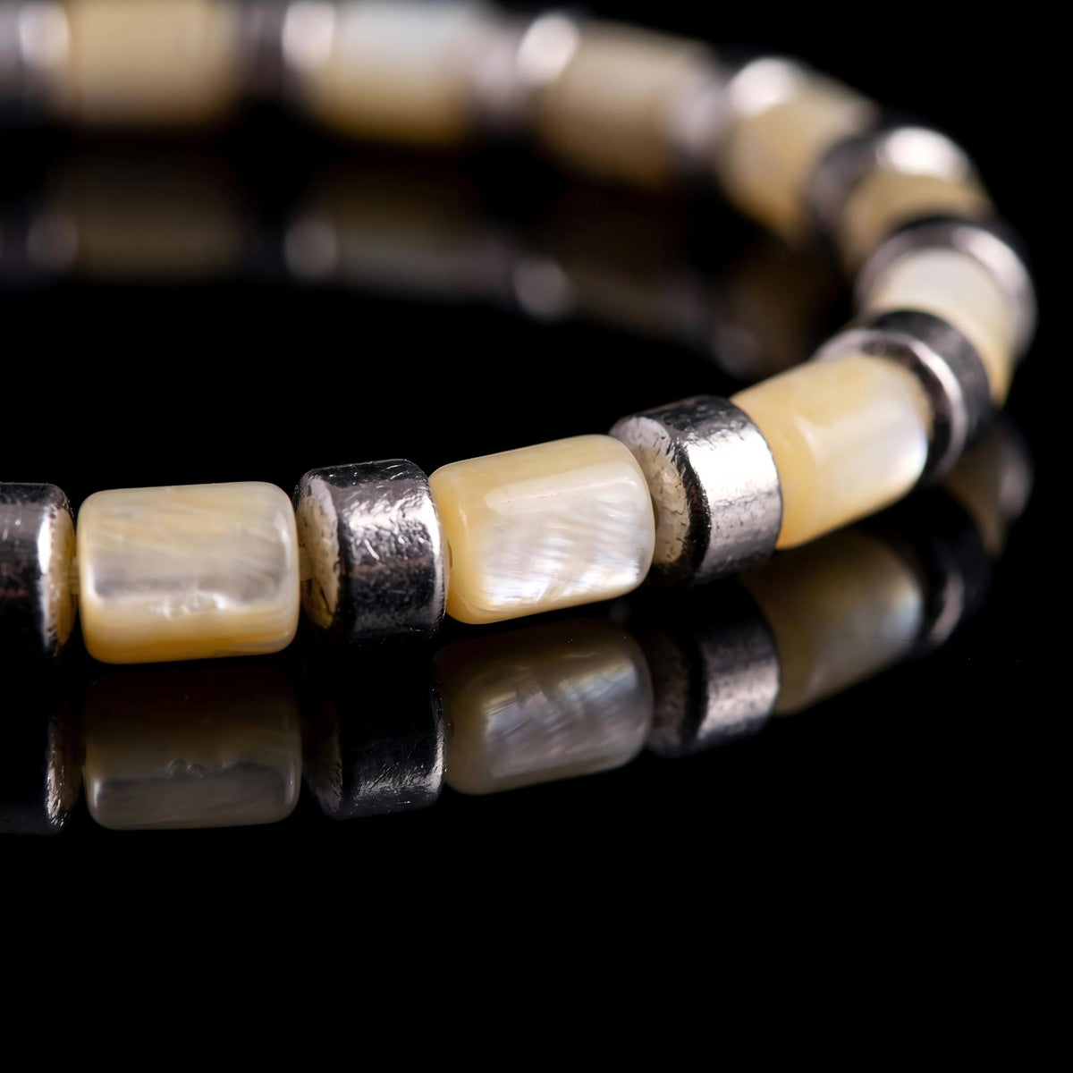 Mother of Pearl & Meteorite Bracelet