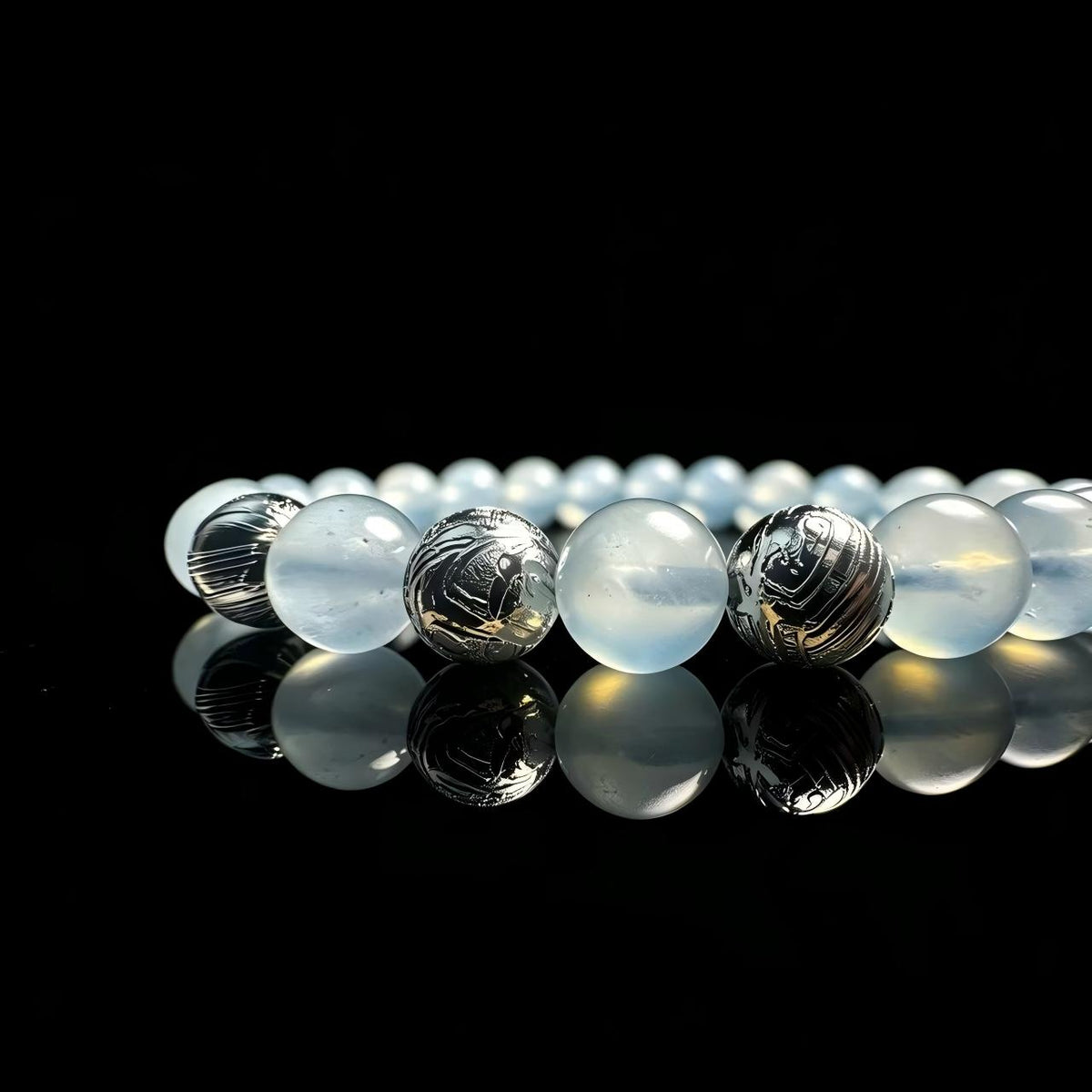 Aquamarine & Meteorite Bracelet