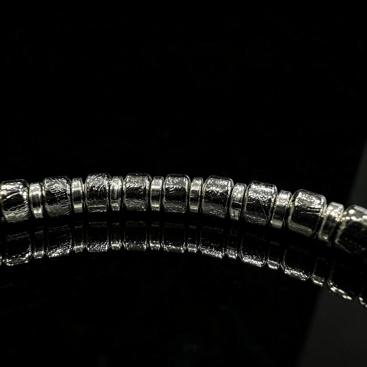 Silver Meteorite Bracelet