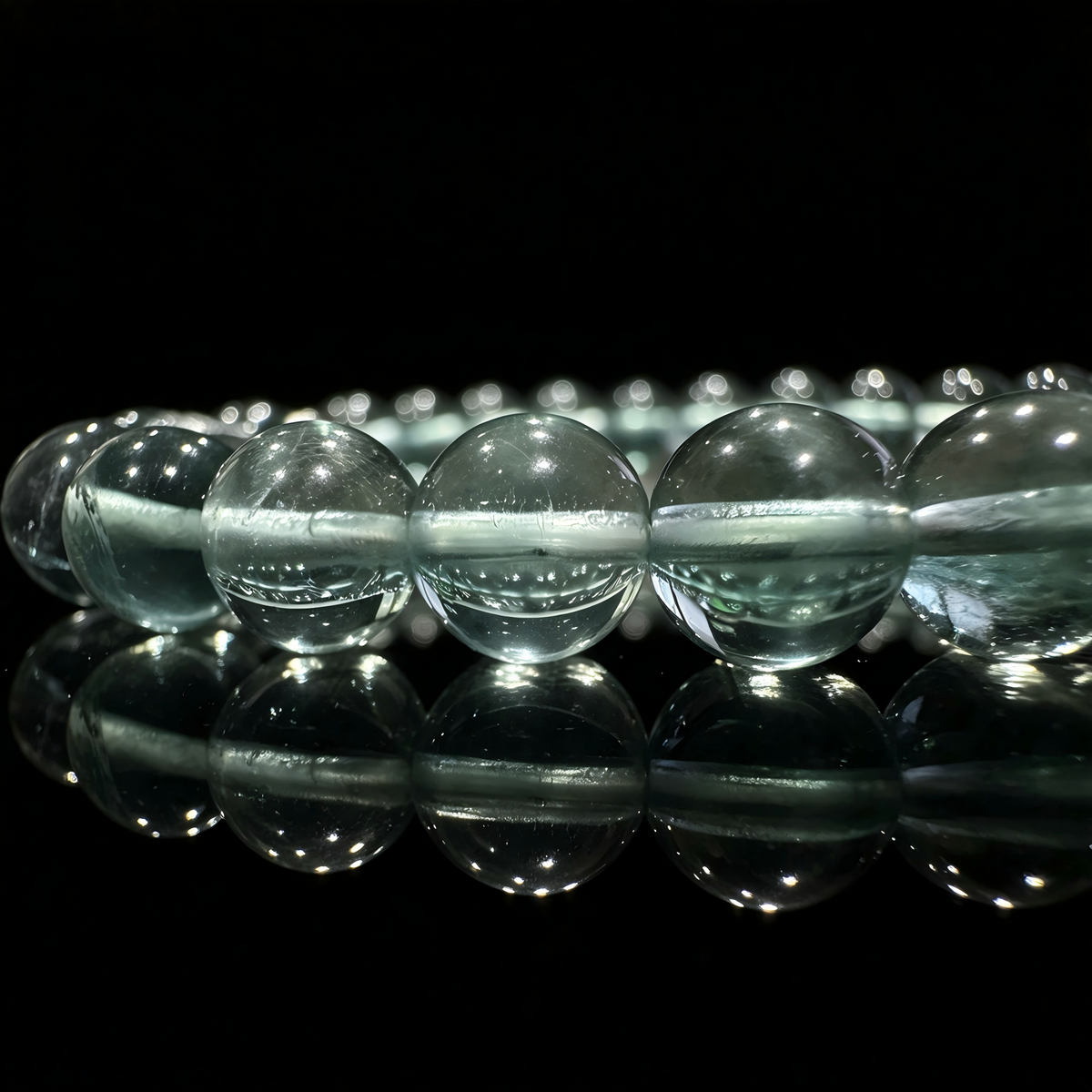 Green Fluorite & Meteorite Bracelet