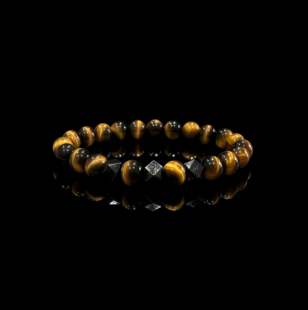 Yellow Tiger Eye & Meteorite Bracelet