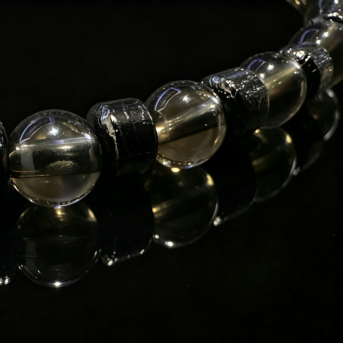 Smoky Quartz & Meteorite Bracelet