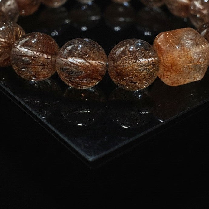 Black Gold Super Crystal x Meteorite Bracelet