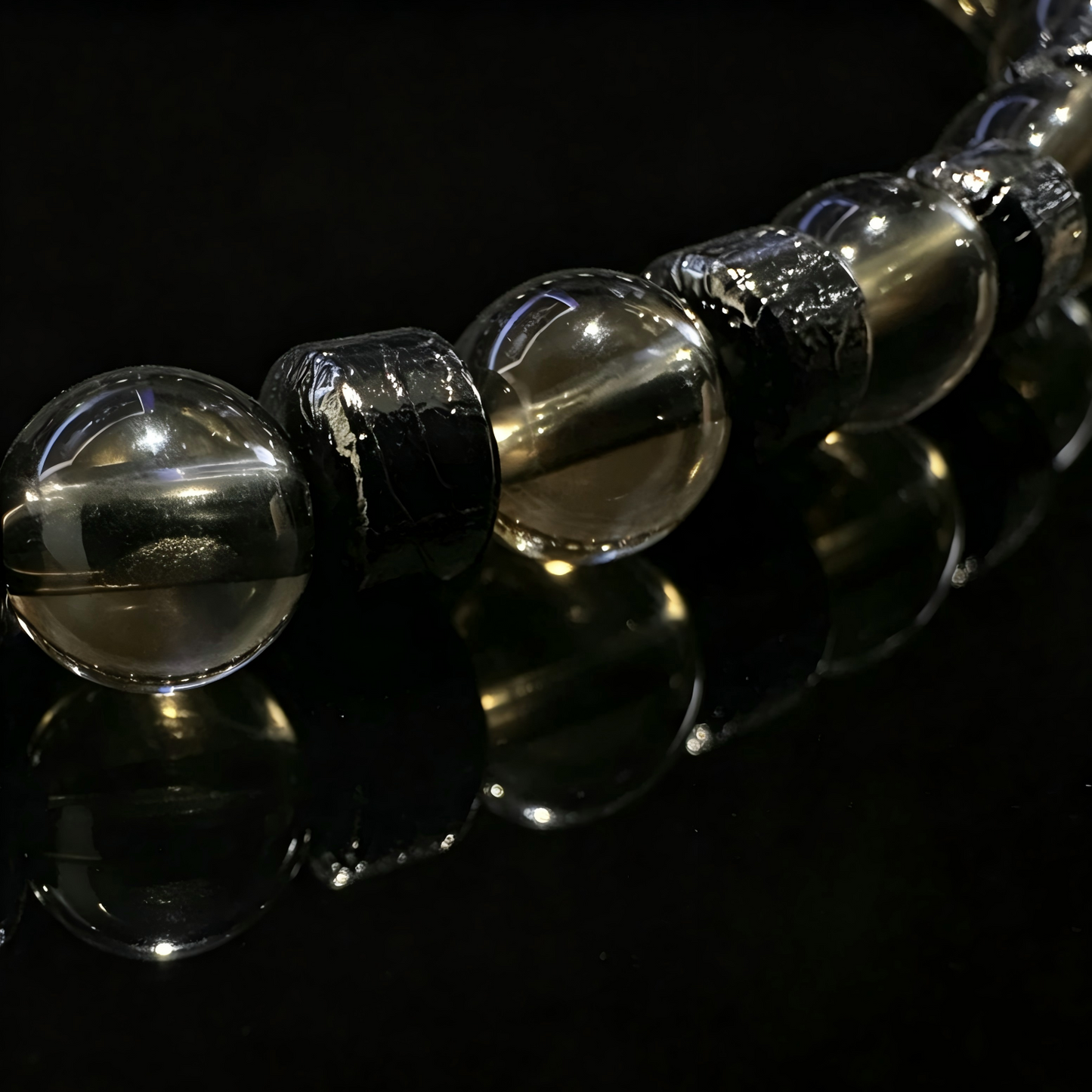 Smoky Quartz × Meteorite Energy Bracelet