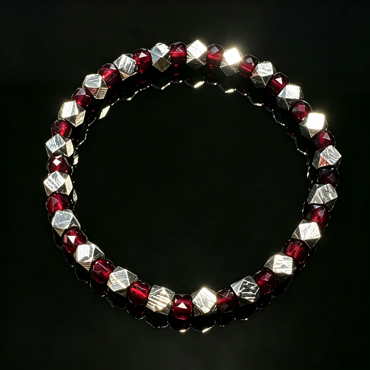 Garnet & Meteorite Bracelet