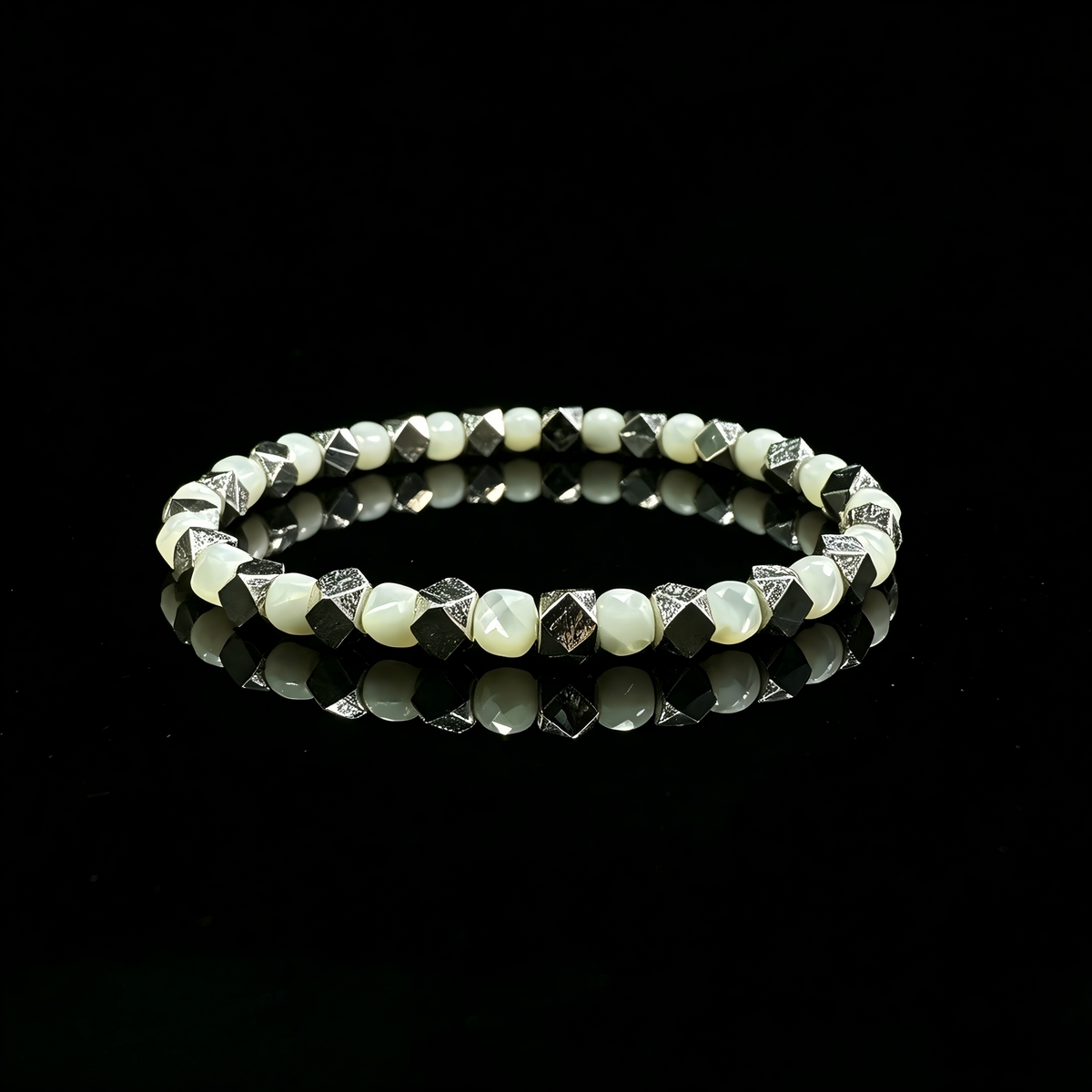 Mother of Pearl & Meteorite Bracelet