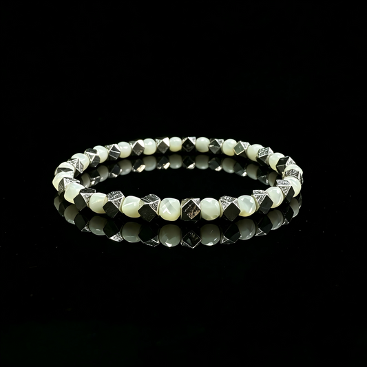 Mother of Pearl & Meteorite Bracelet