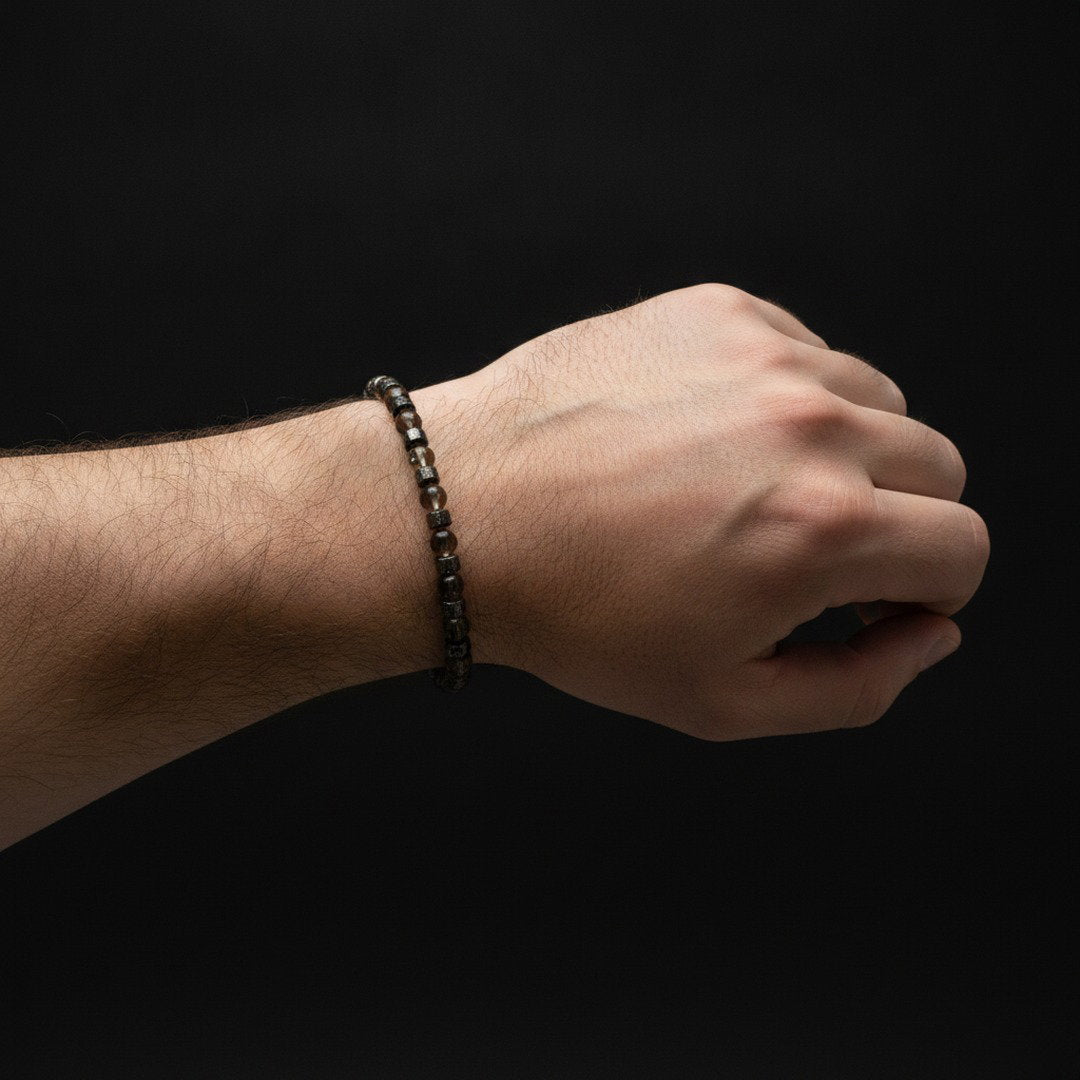 Smoky Quartz × Meteorite Energy Bracelet
