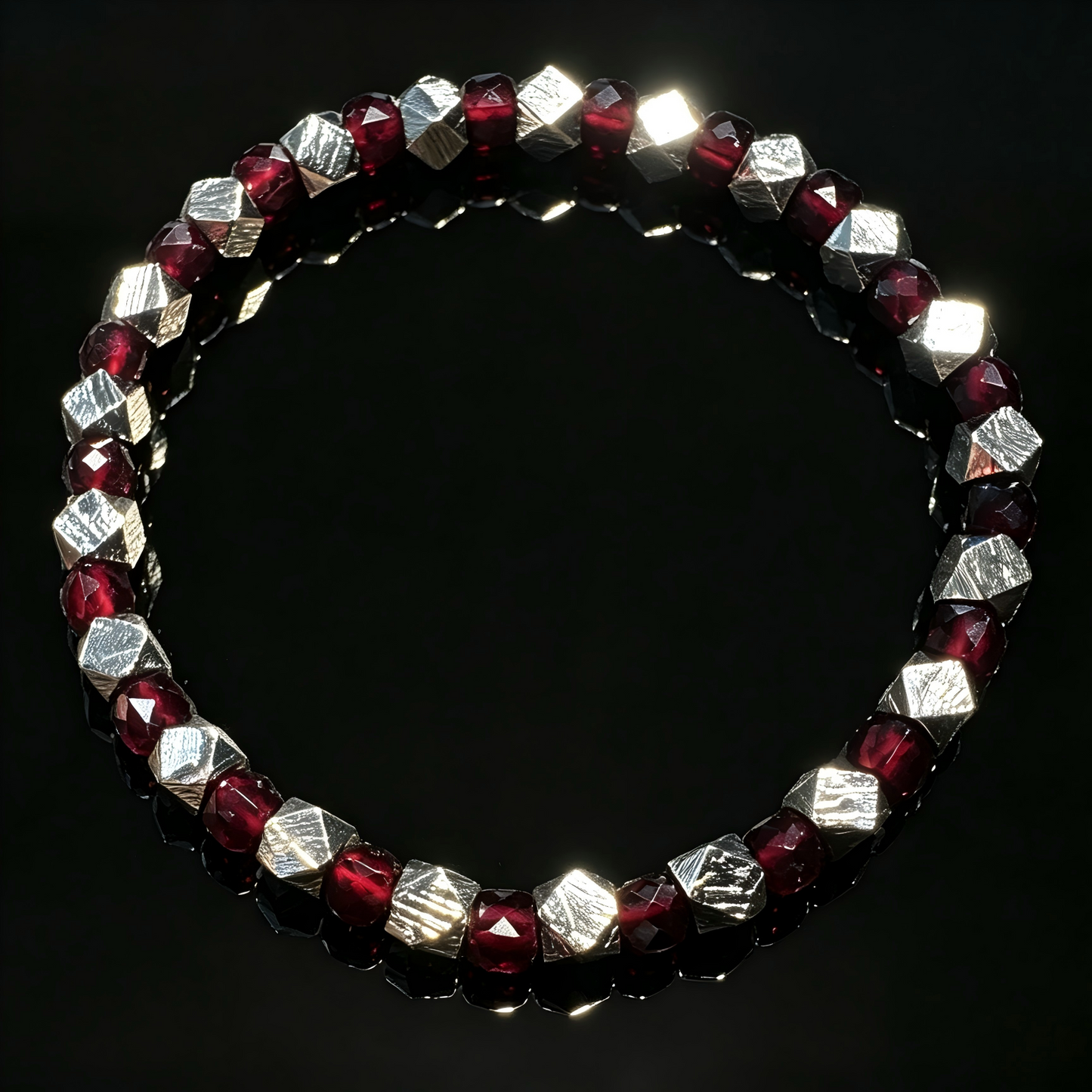Garnet × Meteorite Energy Bracelet
