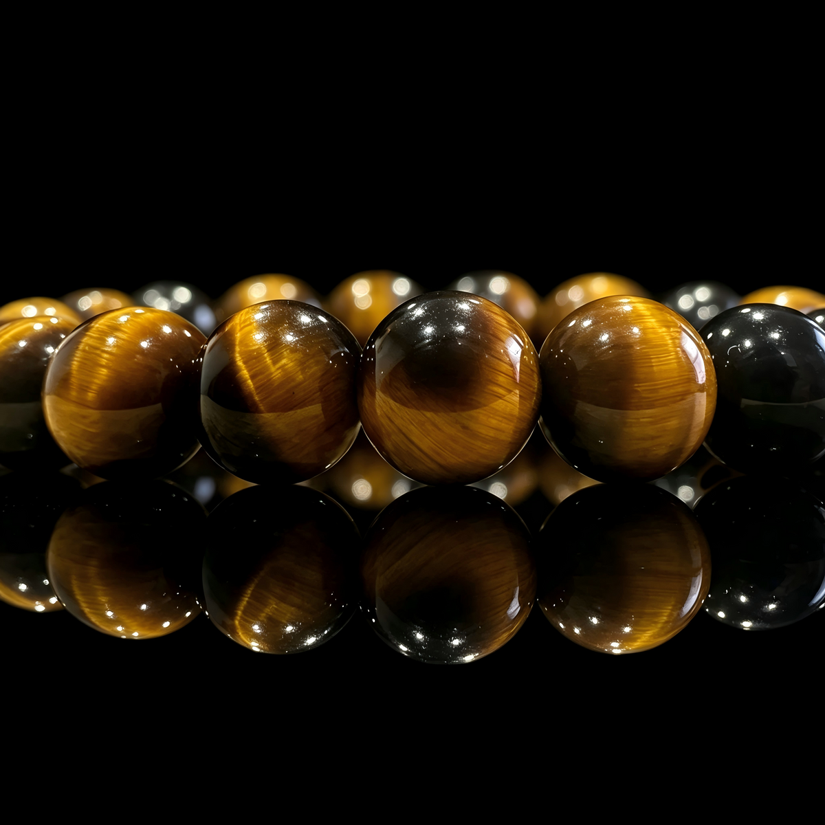 Yellow Tiger Eye & Meteorite Bracelet