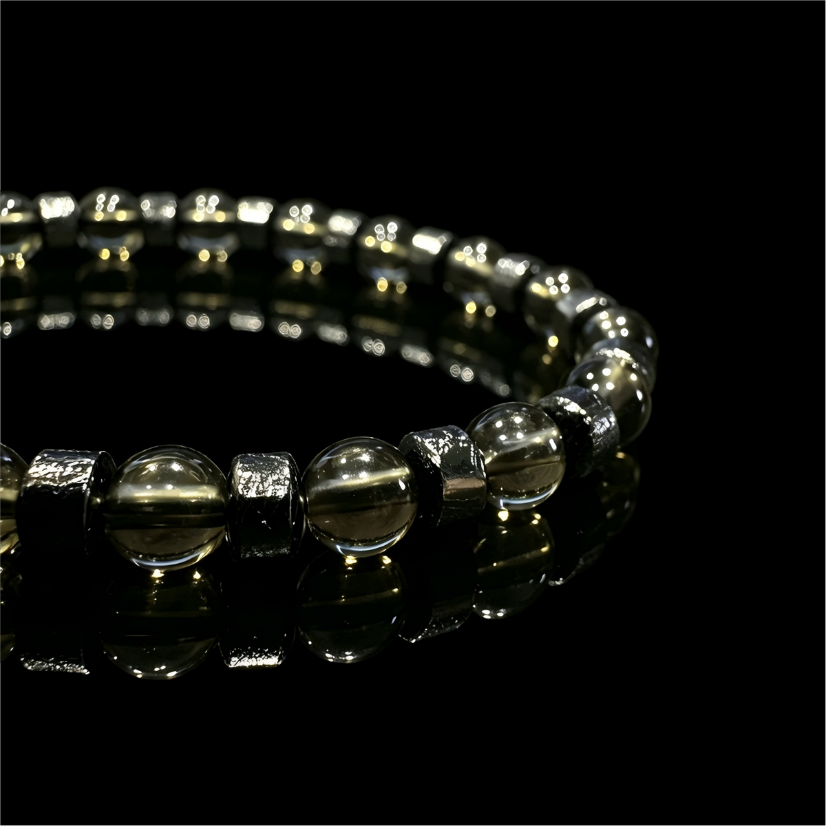 Smoky Quartz & Meteorite Bracelet