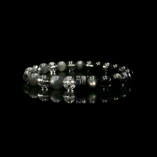 Black Rutilated Quartz  × Meteorite Energy Bracelet