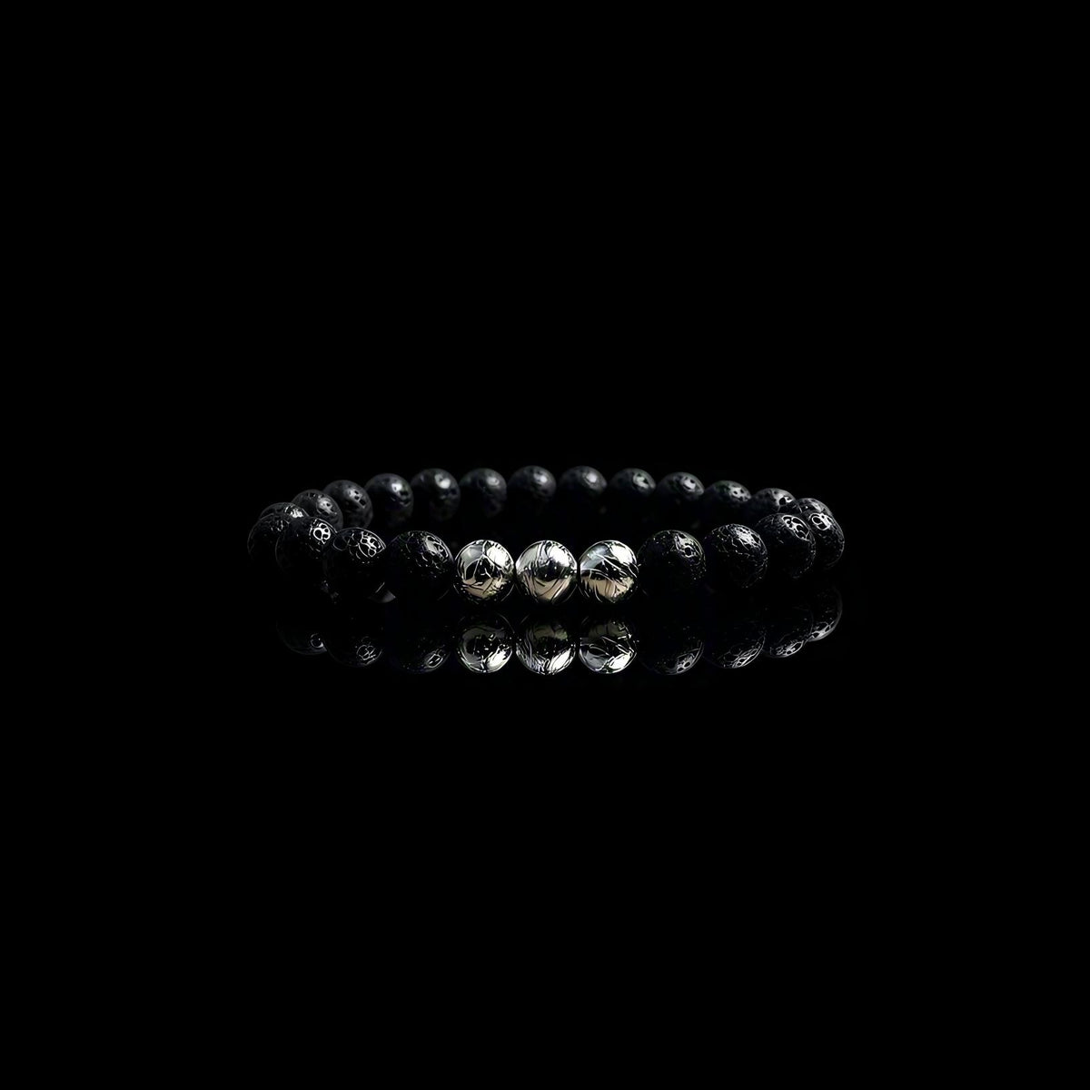 Lava Stone & Meteorite Bracelet