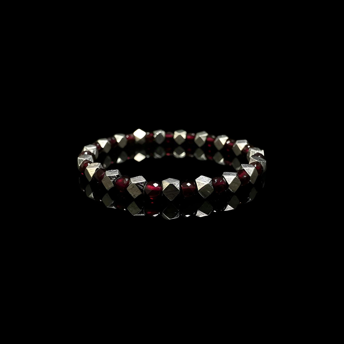 Garnet & Meteorite Bracelet
