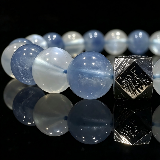 Blue Sillimanite & Meteorite Bracelet