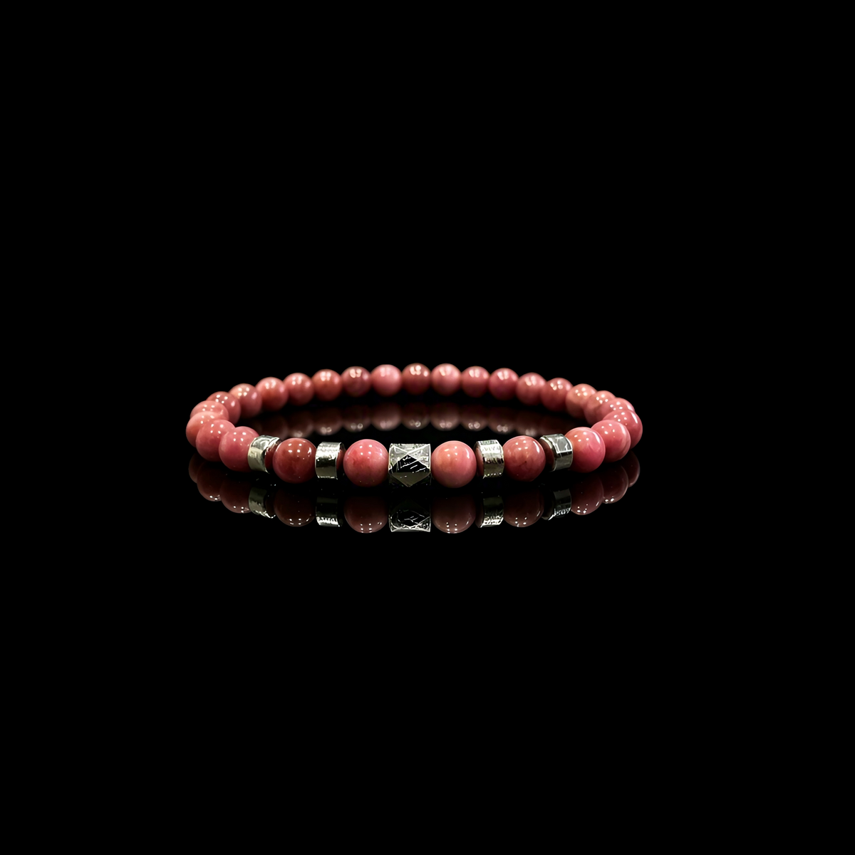 Rhodonite & Meteorite Bracelet