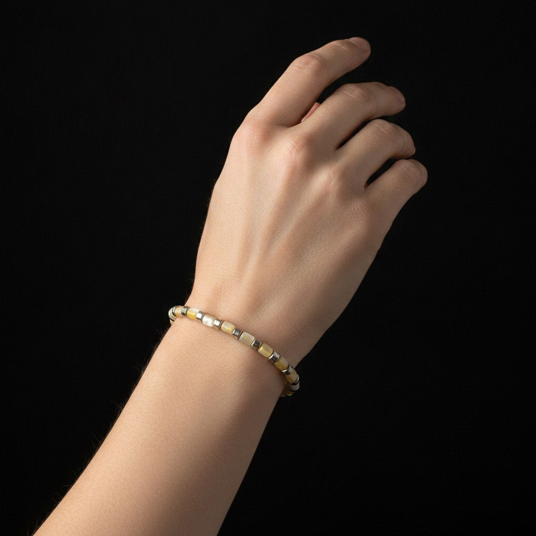 Mother of Pearl & Meteorite Bracelet