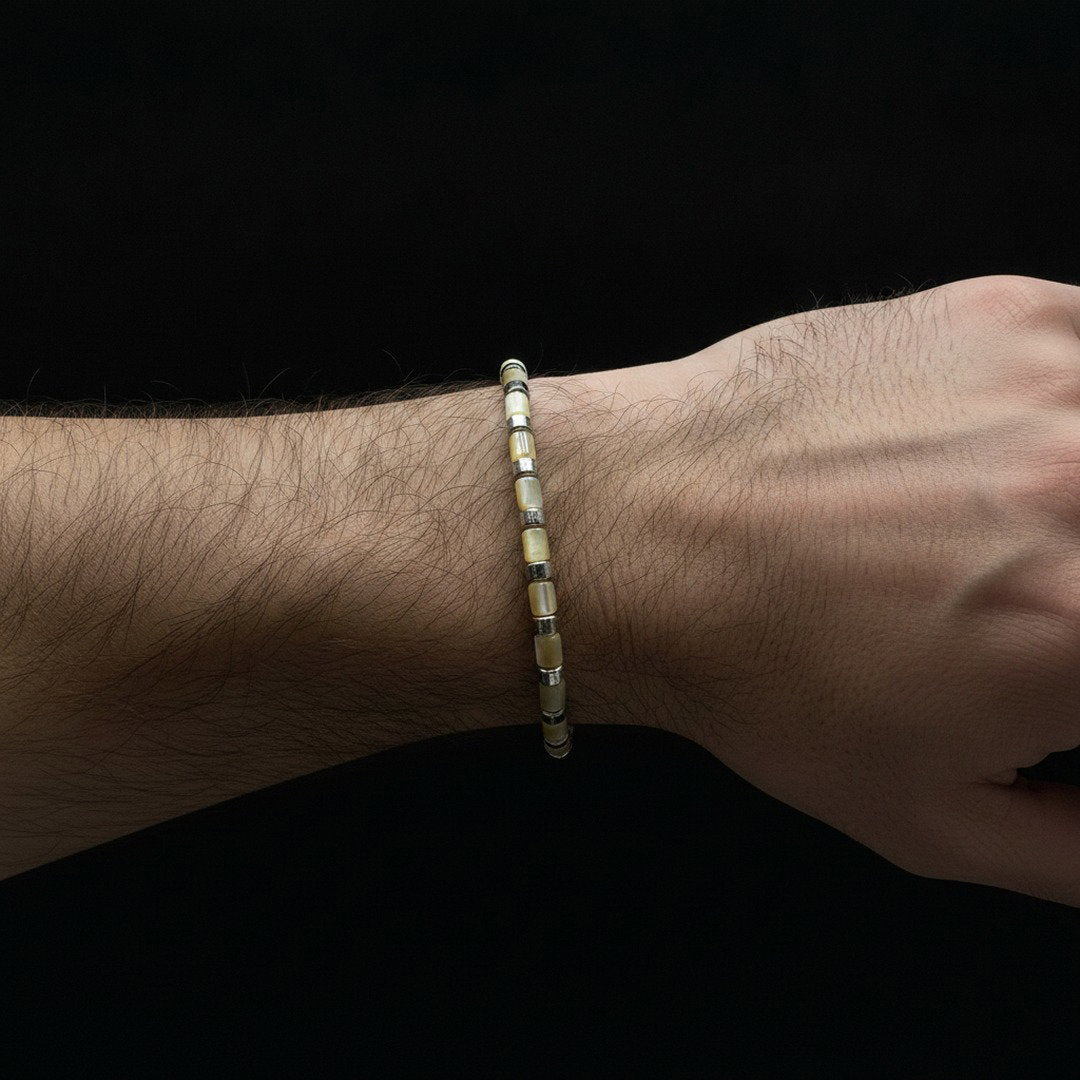 Mother of Pearl & Meteorite Bracelet