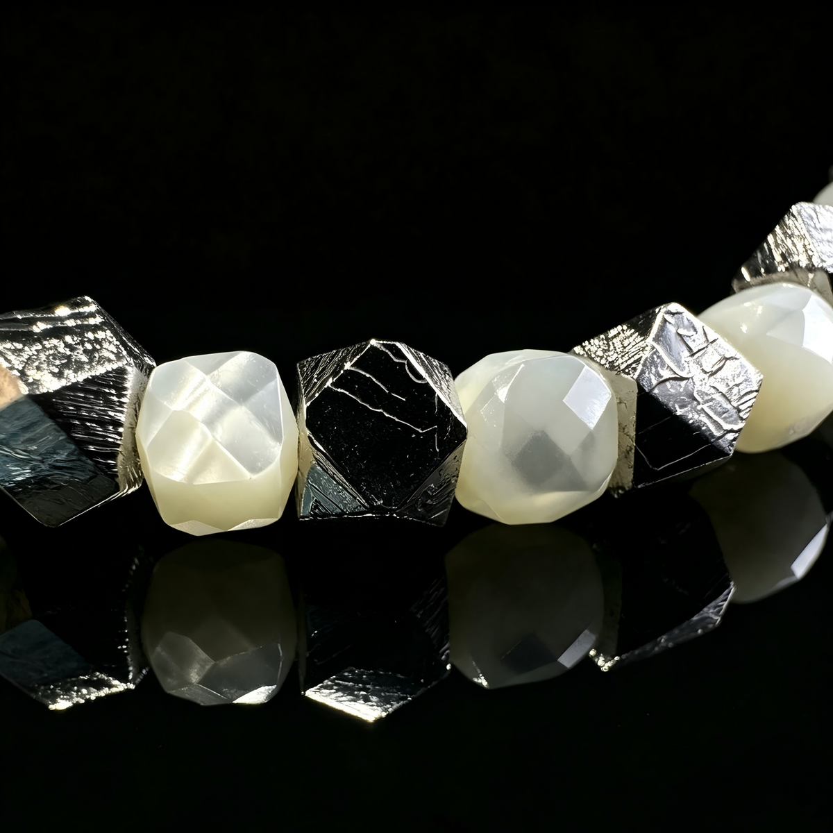 Mother of Pearl & Meteorite Bracelet