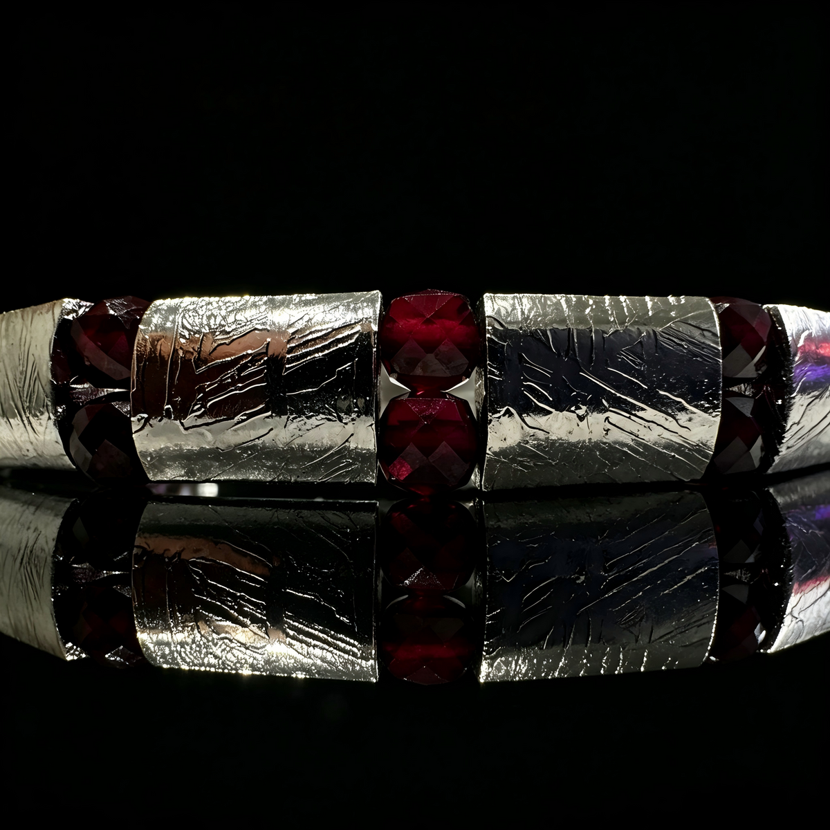 Garnet & Meteorite Bracelet