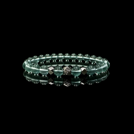 Green Fluorite & Meteorite Bracelet