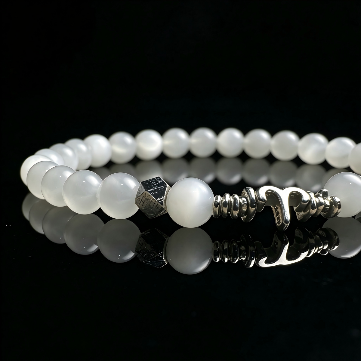 Moonstone & Meteorite Bracelet