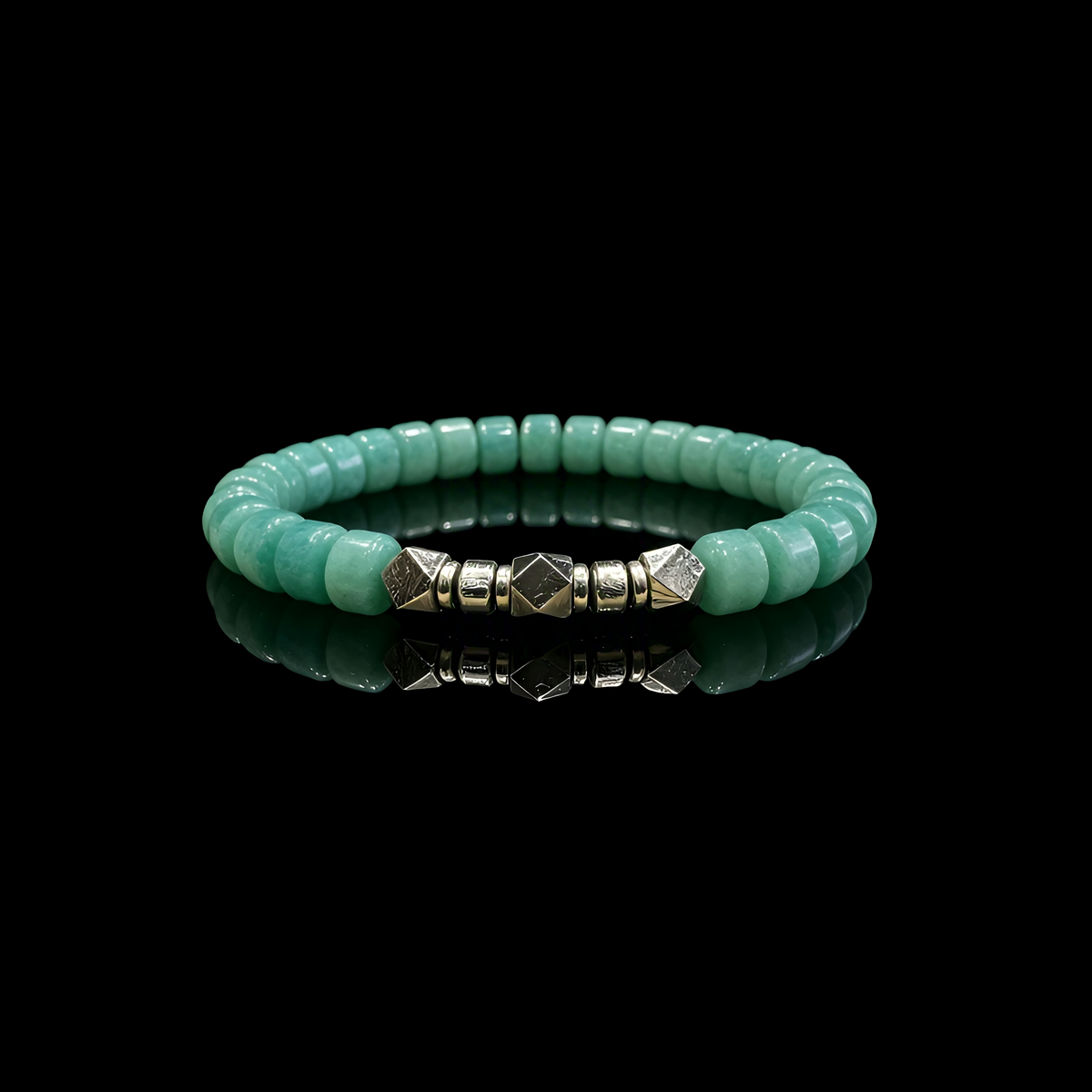 Amazonite & Meteorite Bracelet