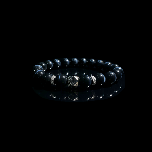 Blue Tiger Eye & Meteorite Bracelet