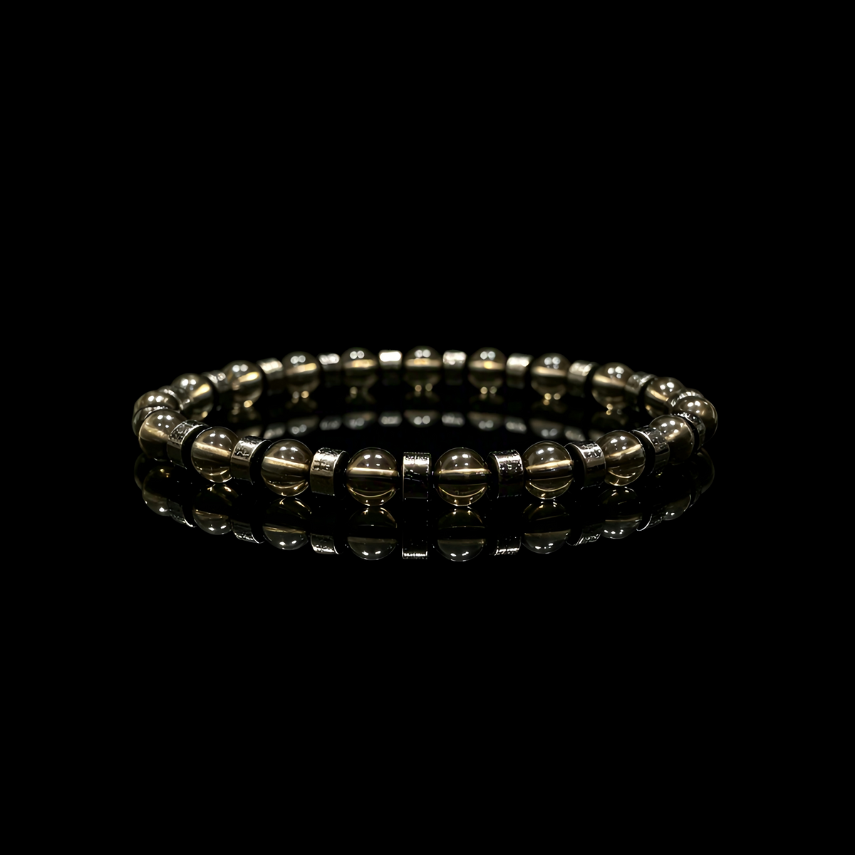Smoky Quartz & Meteorite Bracelet