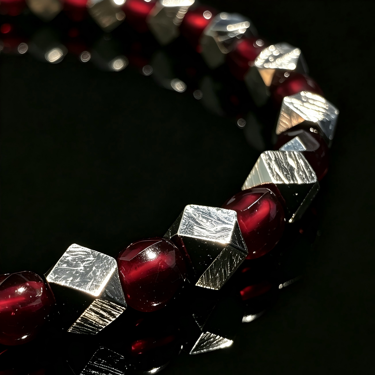 Garnet & Meteorite Bracelet